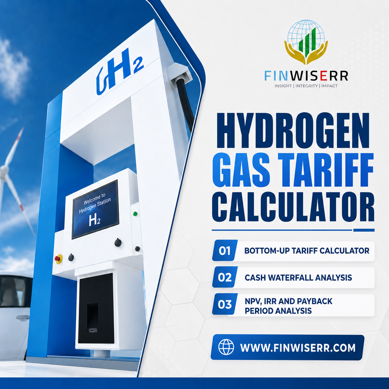 HTC-0 Hydrogen tariff calculator model in Excel