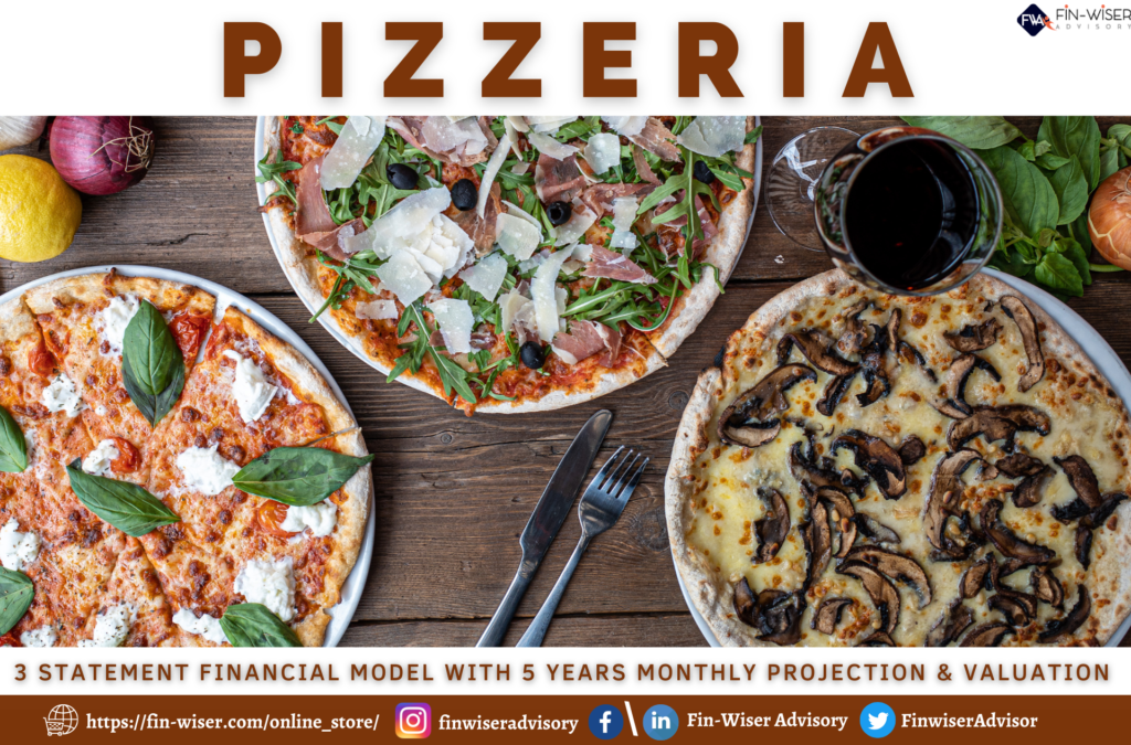 Pizzeria – 3 Statement Financial Model with 5 years Monthly Projection & Valuation