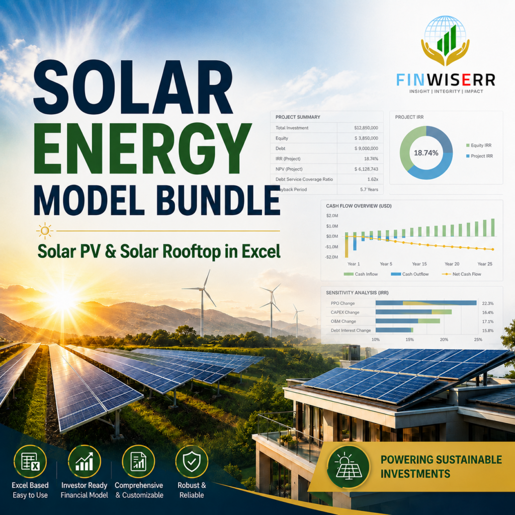 Solar energy financial model bundle in Excel