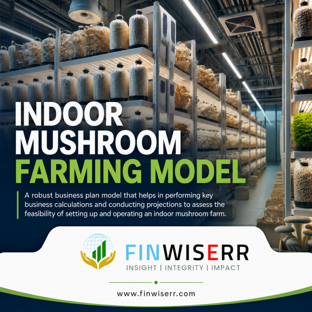 Indoor mushroom farming financial model in Excel